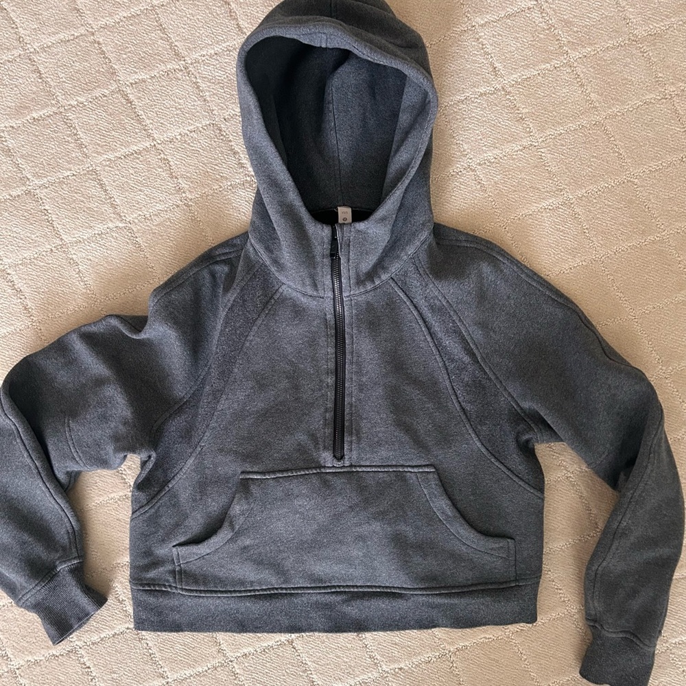 lululemon athletica Charcoal Half-Zip Hooded Pullover